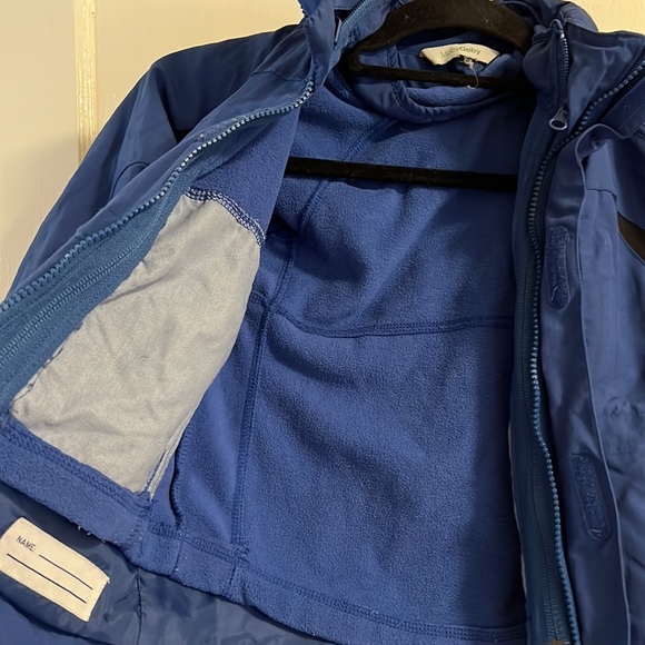 Boys XS Moby Goby Ski Jacket Blue Black Zip Out Fleece Lining - Picture 3 of 6